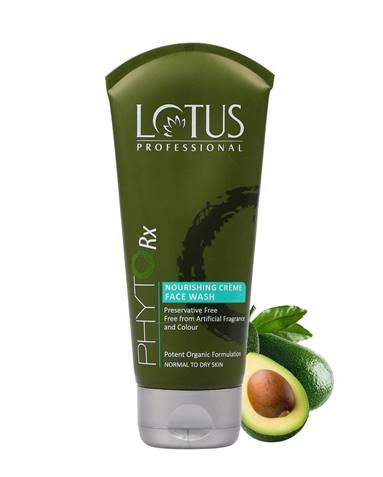 Lotus Professional PhytoRx Nourishing Cream Face wash, Avocado, Preservative Free, 80g